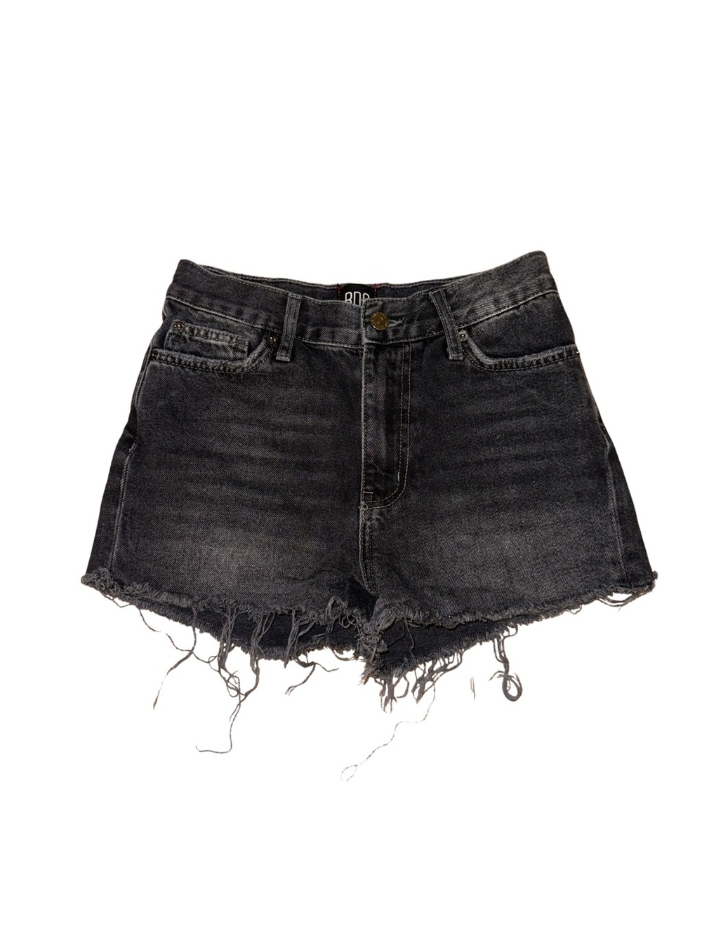 BDG Black Washed Distressed Denim Shorts